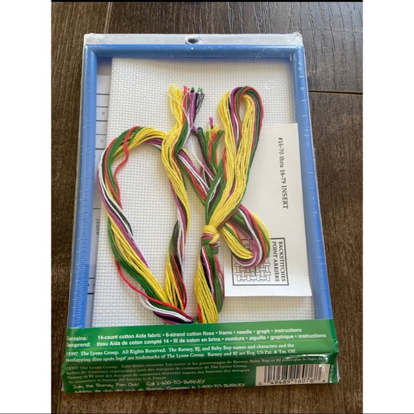 Barney Cross Stitch Vintage “BJ” 1997 - Picture 2 of 2